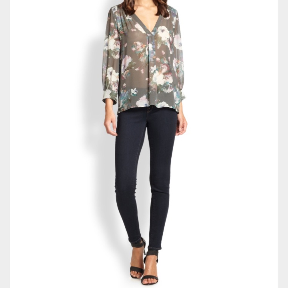 Joie floral silk blouse in a small