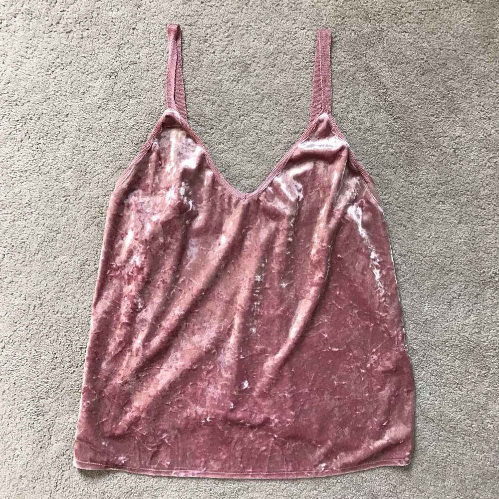 Zara pink velvet tank top size L