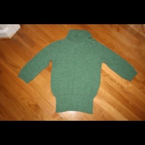 Green Tulle brand 3/4 sleeve turtleneck sweater.