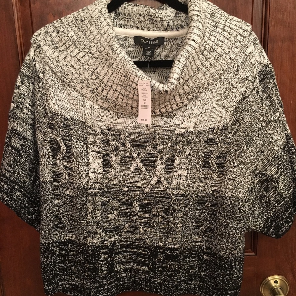 Short sleeve cowl neck sweater