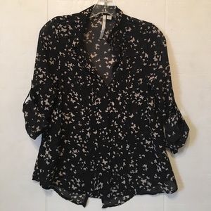 LC High-low Sheer Blouse