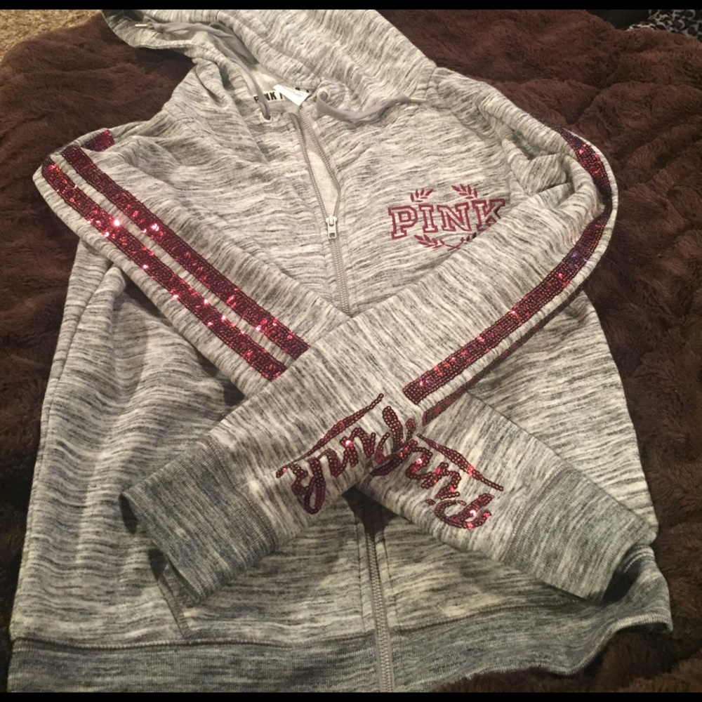 Sequined VS Pink Full Zip (M)!