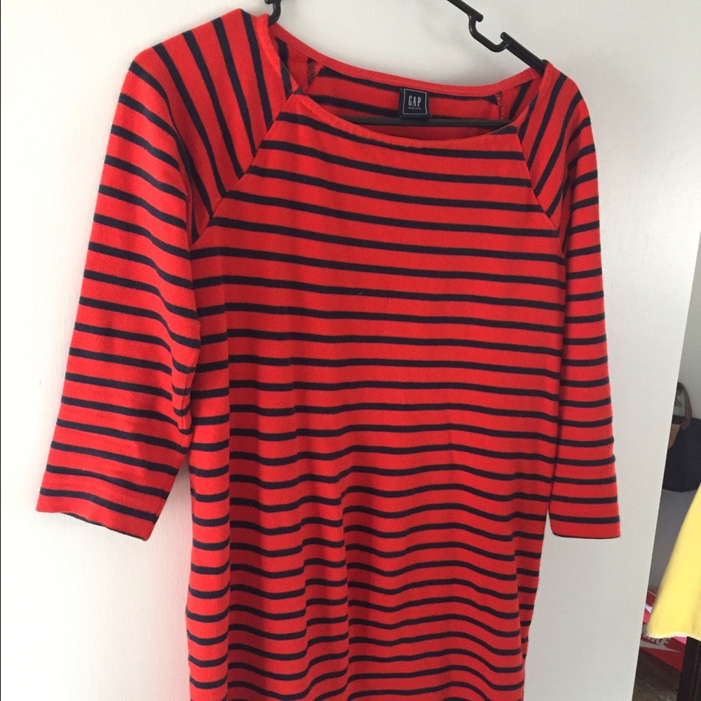 Gap maternity red and blue striped dress size xs