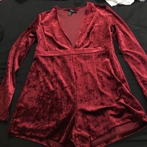Maroon Velvet romper