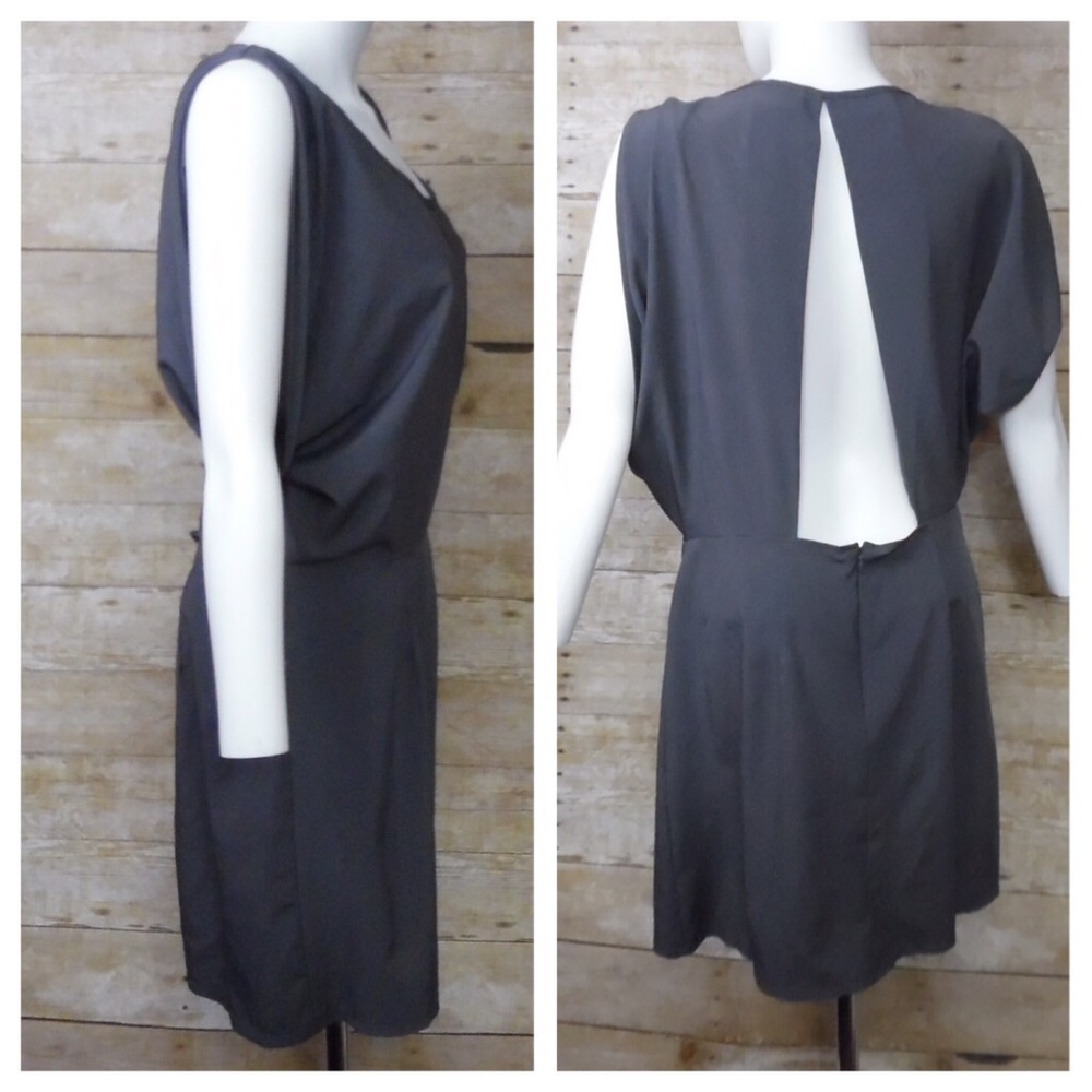 I. Ner Distressed Grey Back Slit Dress