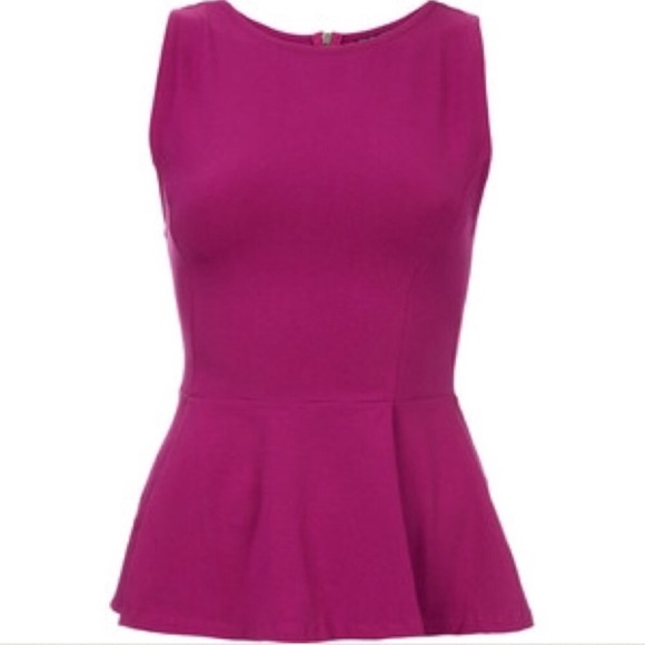 Petite Pink Peplum Topshop Shirt Size 2 / Small - Picture 3 of 8