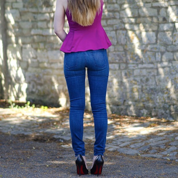 Petite Pink Peplum Topshop Shirt Size 2 / Small - Picture 5 of 8