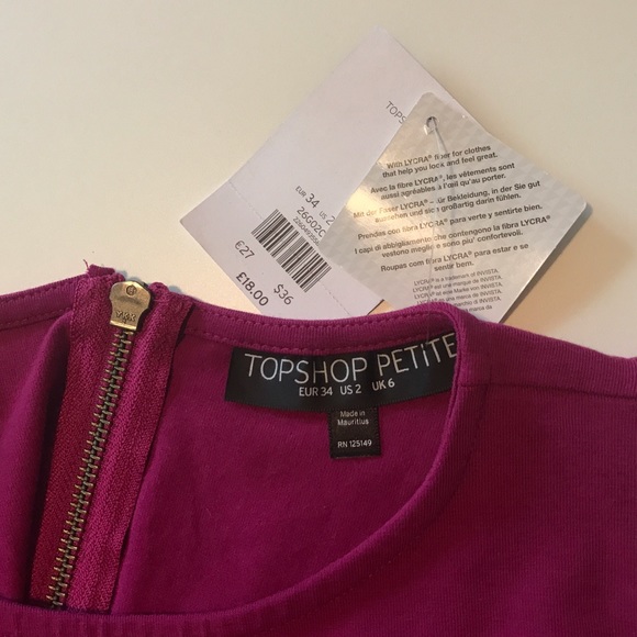 Petite Pink Peplum Topshop Shirt Size 2 / Small - Picture 4 of 8