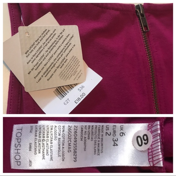 Petite Pink Peplum Topshop Shirt Size 2 / Small - Picture 7 of 8