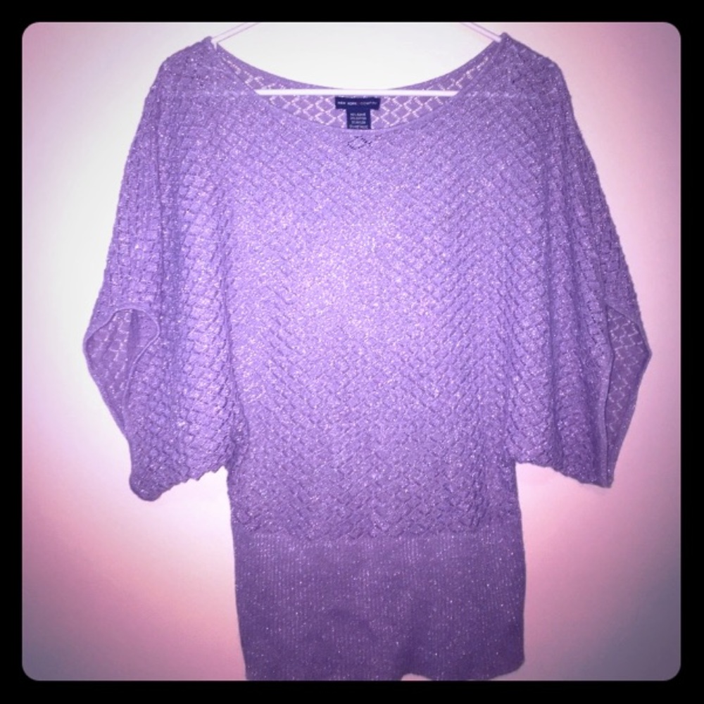 New York & Company purple/metallic kimono sweater
