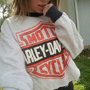 Vintage Harley Davidson cut off sweater