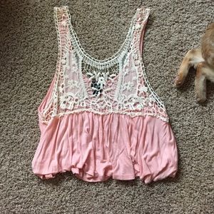 Lace front tank top