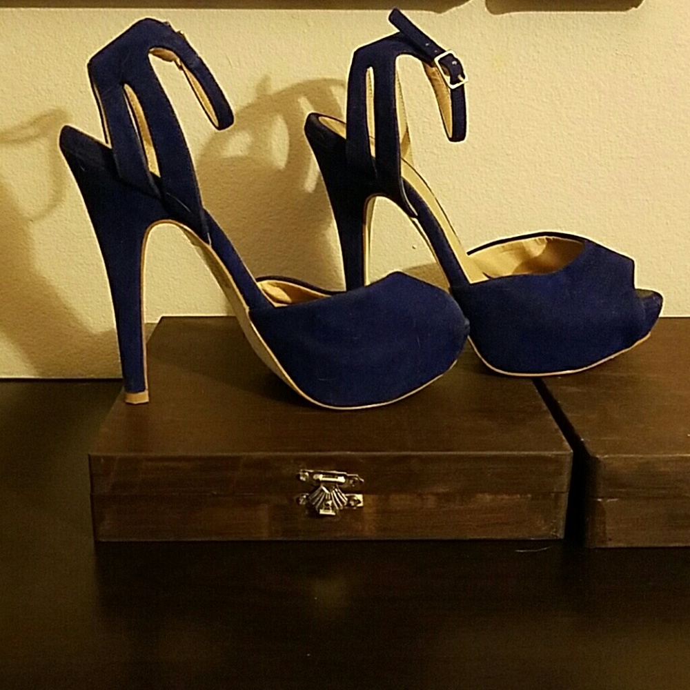 Royal Blue suade heels (lighter than they look)