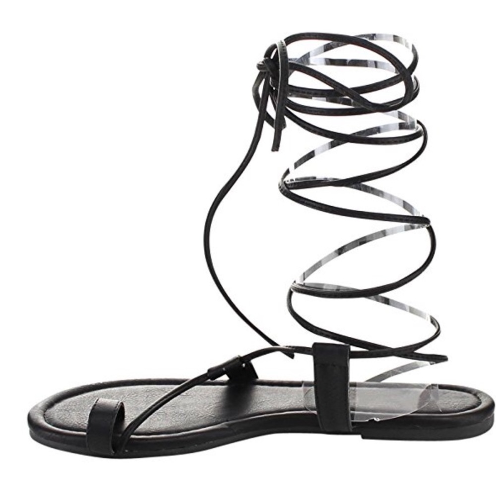 Leg Wrap Roman Gladiator Lace Up Sandals - Picture 5 of 5