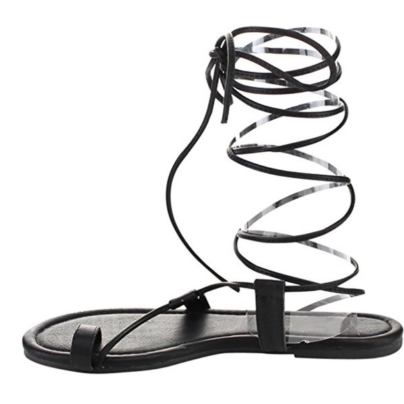 Leg Wrap Roman Gladiator Lace Up Sandals - Picture 5 of 5