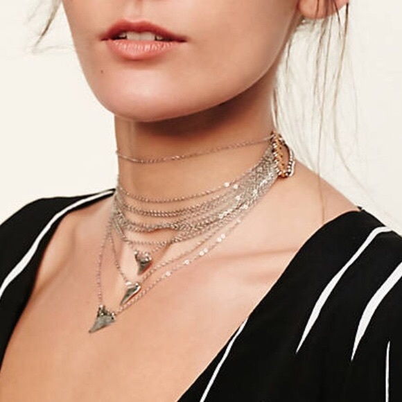 Free People Jewelry - Free People shark tooth layered chain choker