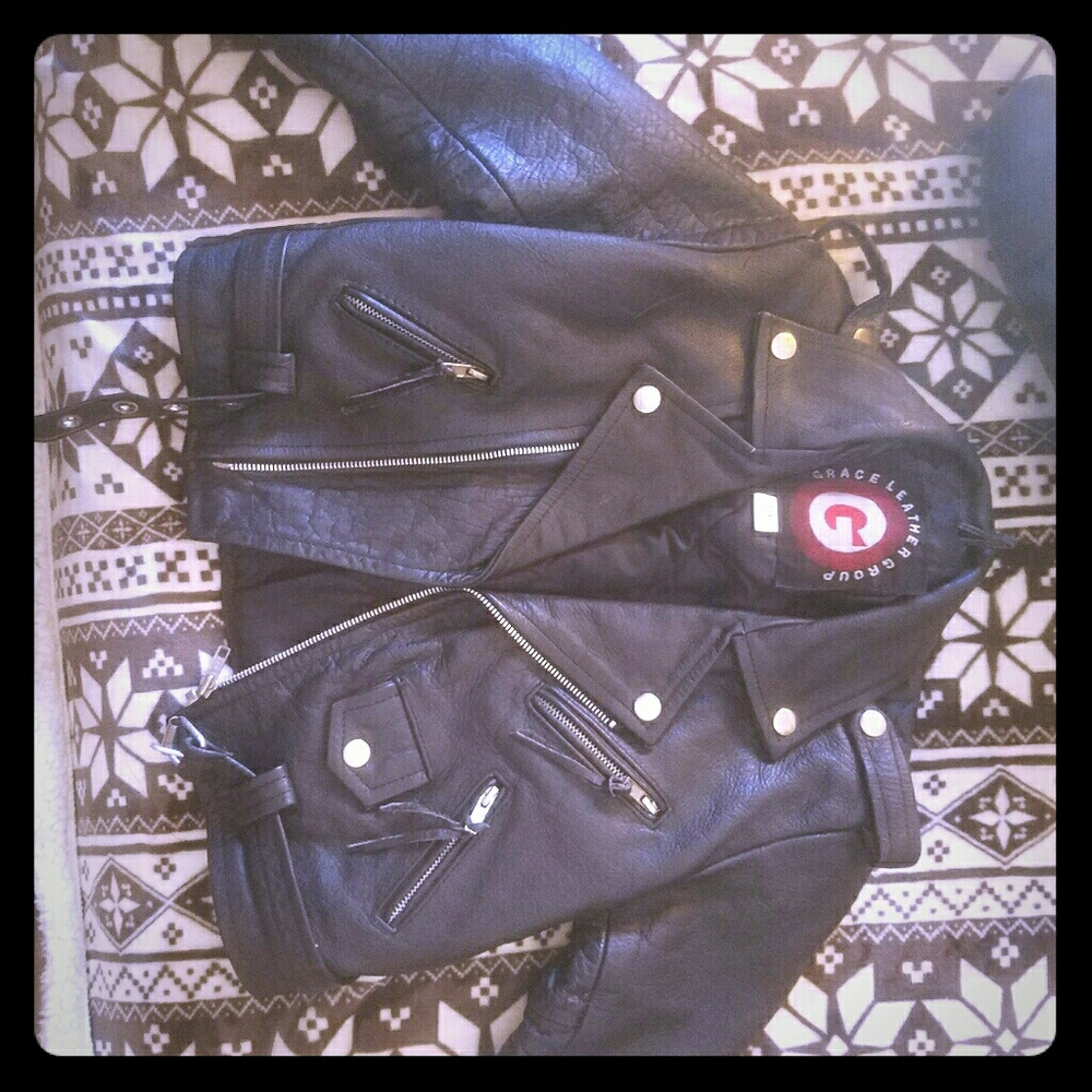 Size 10 little boys leather jacket