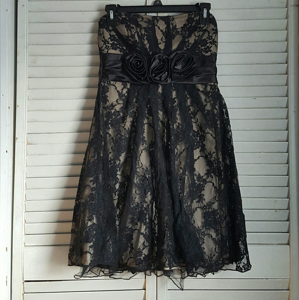 Strapless floral dress