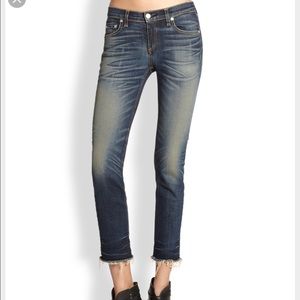 Rag and Bone Skinny with frayed hem