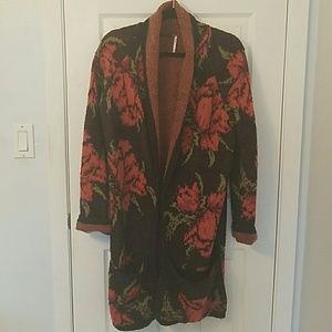 Free People long floral sweater
