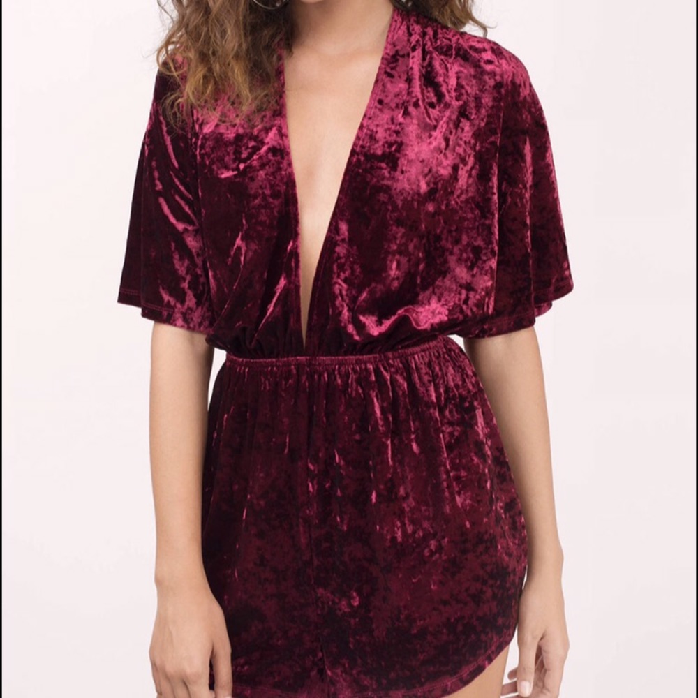 Kingston Wine Velvet Plunging V Wrap Romper