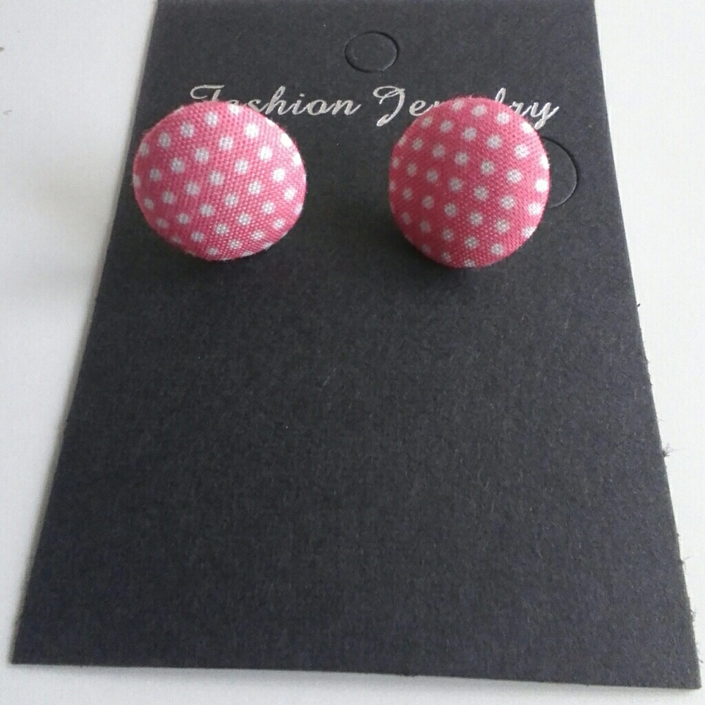 Beautiful Small Polka Dot Cloth Earrings