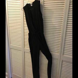 Black sleeveless jumpsuit