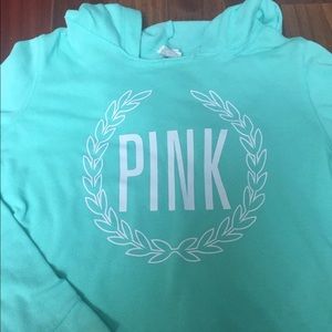 Victoria secret PINK light blue hooded sweatshirt
