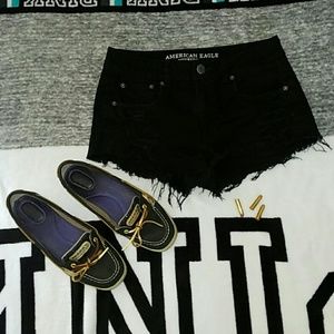 American Eagle Black Booty Jean Shorts