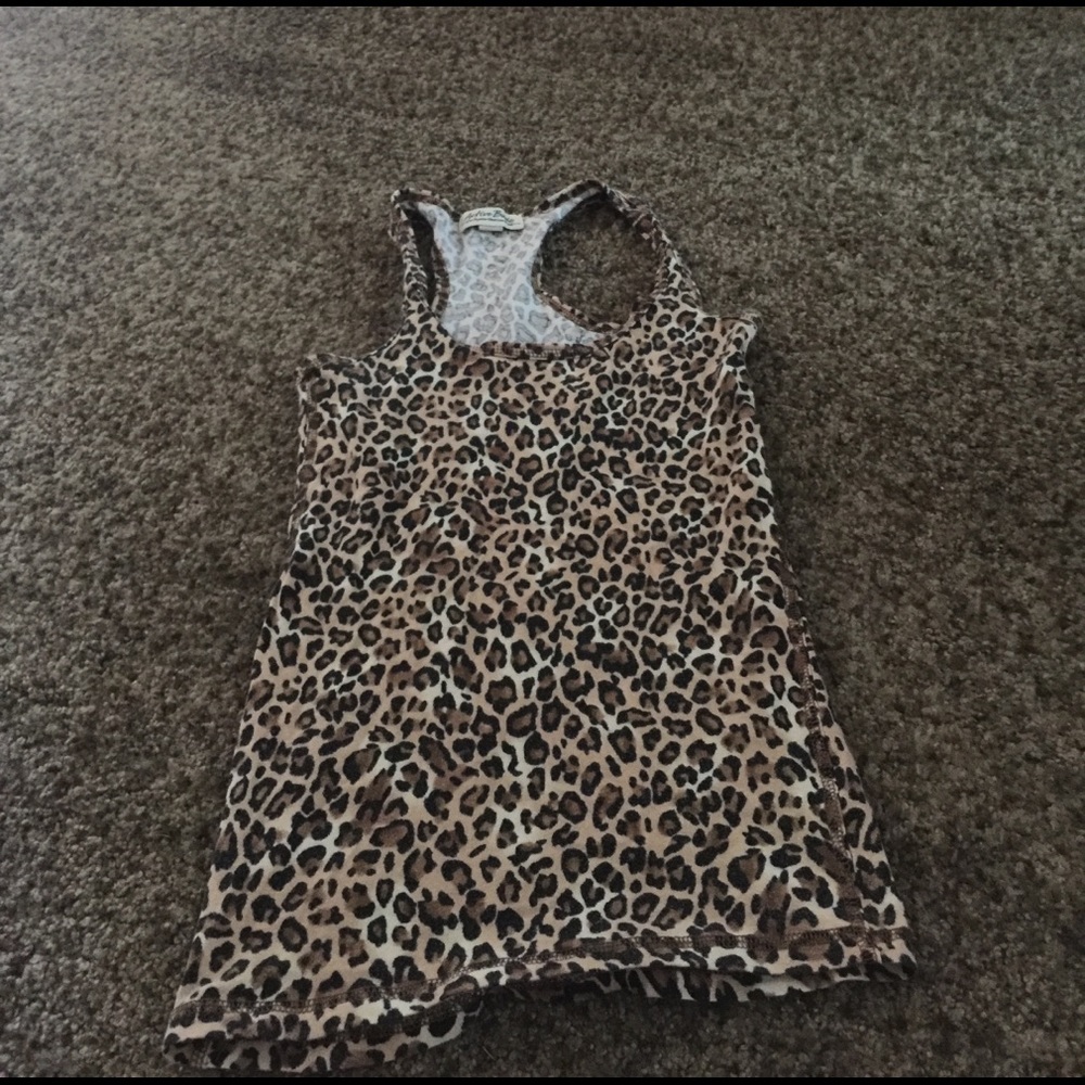 Cheetah print racerback tank top
