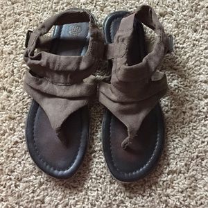 Brown suede sandals