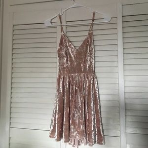 Urban outfitters Pink velvet ROMPER!
