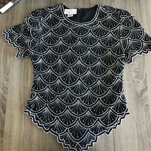 Vintage | Black beaded top