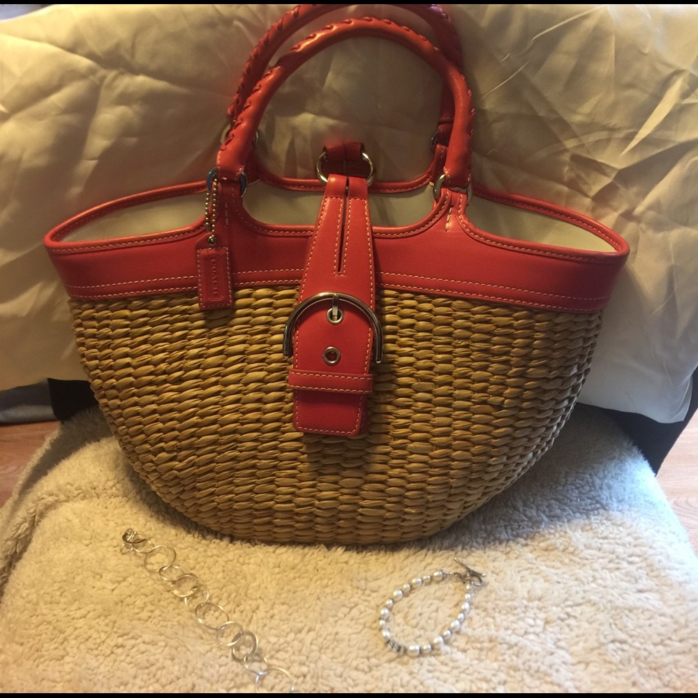 Coach straw bag
