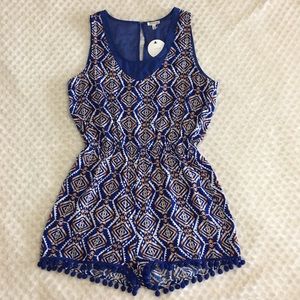 NWT Nordstrom En Creme Jumper Romper Sheer Detail