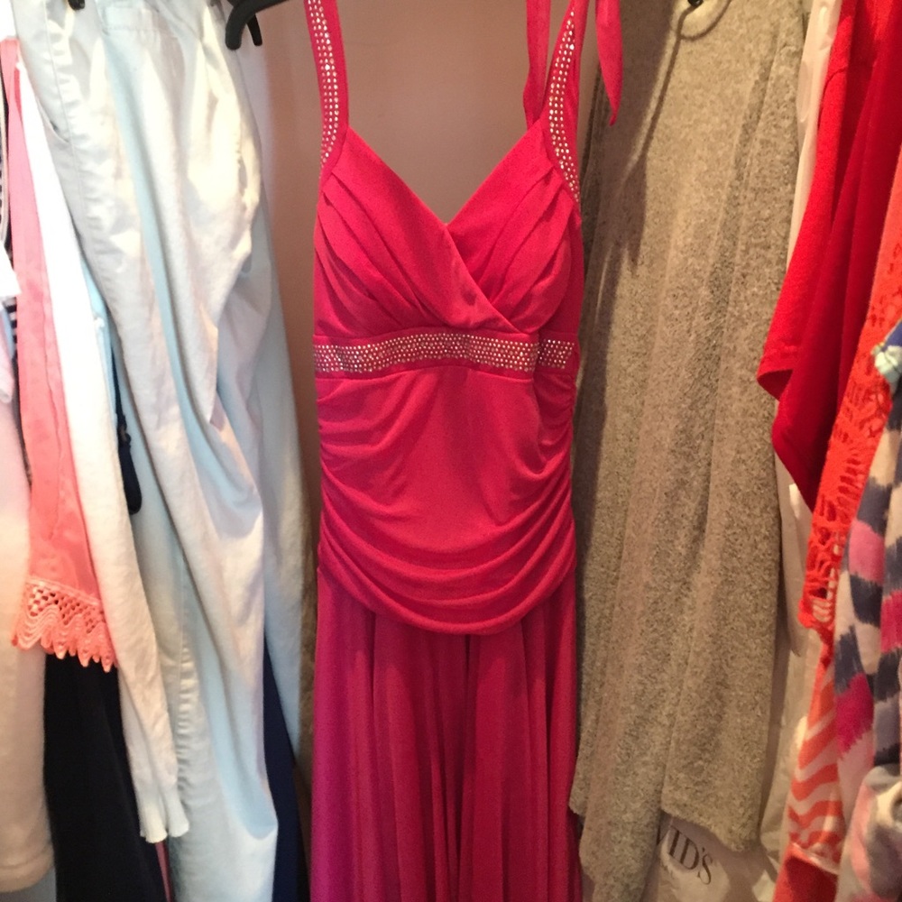 Pink prom formal evening pageant dress