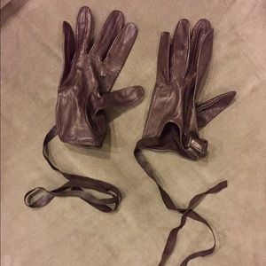 Cynthia Rowley Brown Italian Leather Gloves
