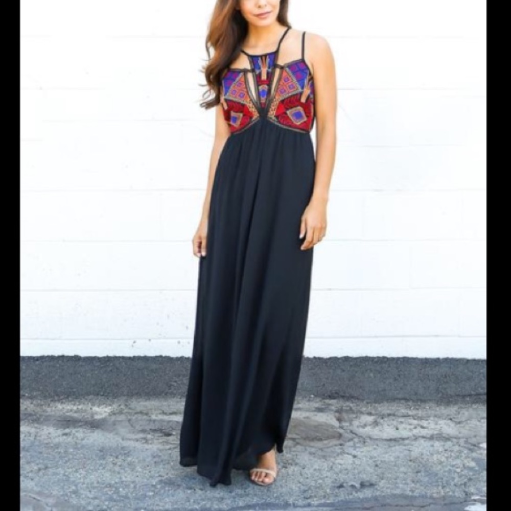 Lulumari embroidered maxi dress