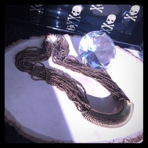 NWOT gold/bronze bead metal necklace