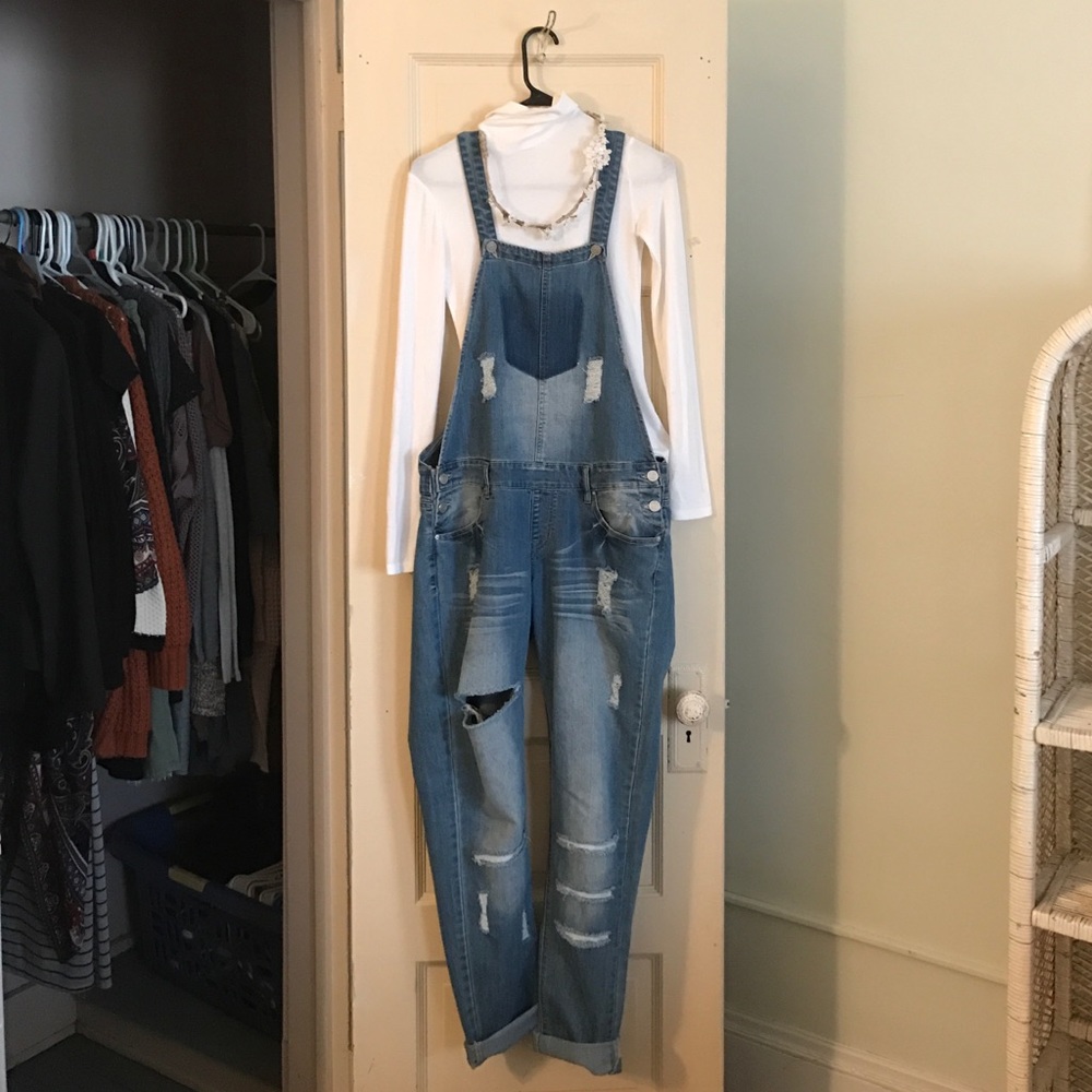 Denim bob overalls