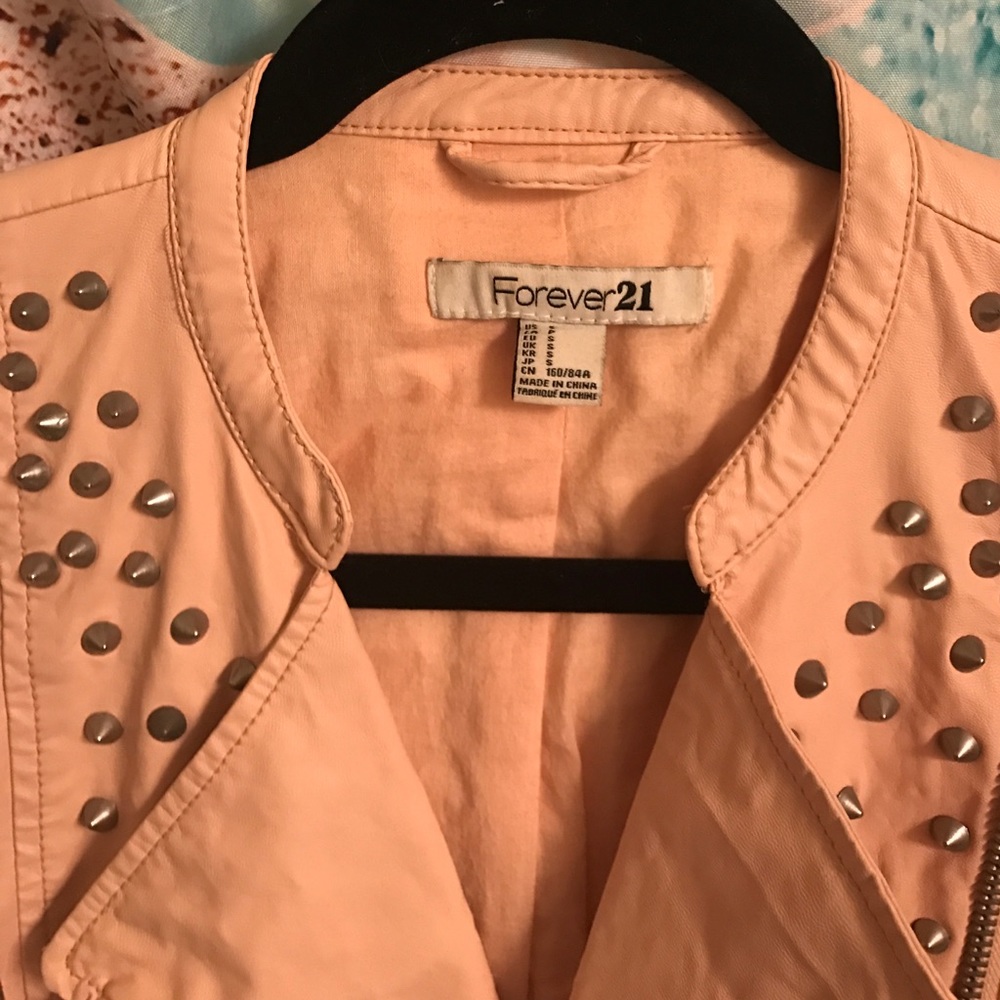 Spiked nude leather jacket - Picture 2 of 2