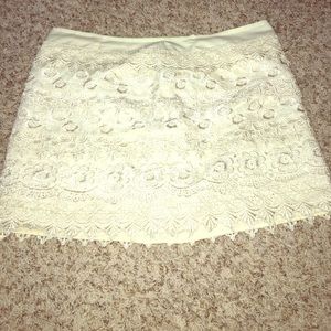 Cream crochet Sans Souchi skirt. Size M