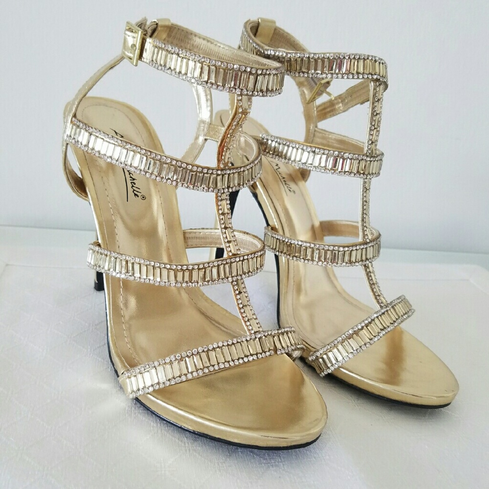 Strappy Gold Glamour Heels