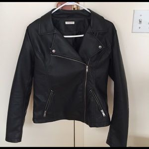Black faux leather Moto jacket