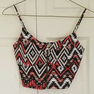 Tribal print crop top