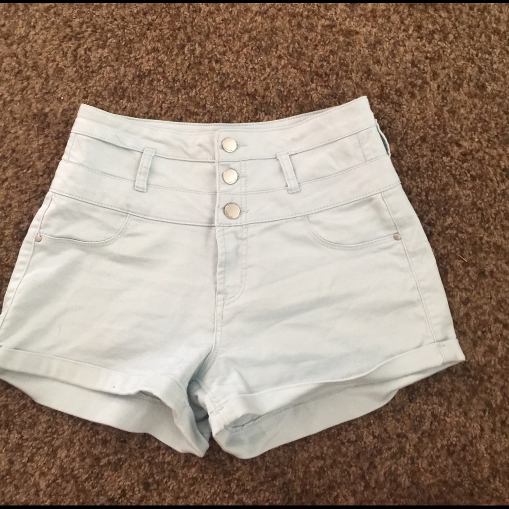 High waisted light blue refuge shorts