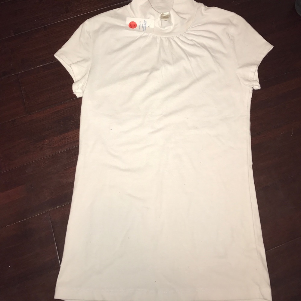 White Short Sleeved Turtleneck