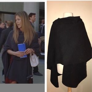 Apostrophe wool wrap poncho Jennifer Aniston