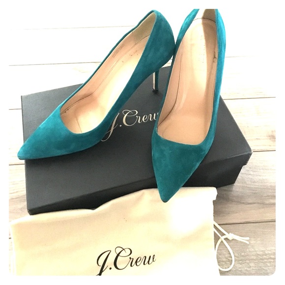 J. Crew Shoes - J. Crew Elsie Suede Pumps in Vivid Jade