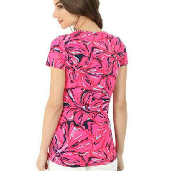 Lilly Pulitzer - Michele V Neck Top Flirty Navy - Picture 2 of 2